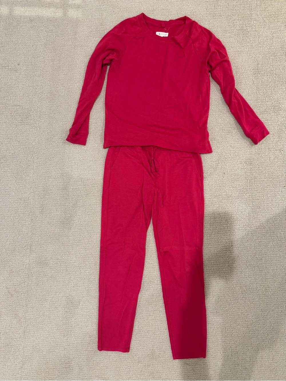 Lou & Grey LOFT Red Fuchsia Sweatshirt Jogger Lounge Set Small